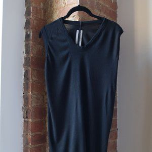 Rick Owens Black Overlong Sleeveless T-Shirt